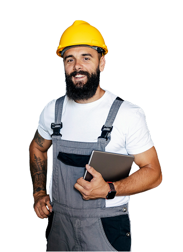 Worker with tablet